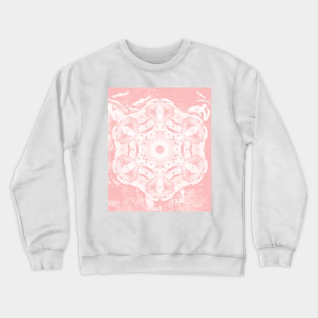 Kaleidoscope of butterflies in rose quartz Crewneck Sweatshirt by hereswendy